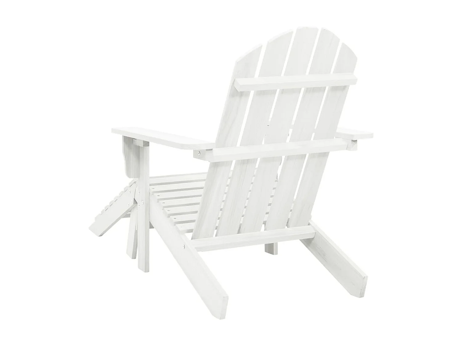 Silla de jardín con puf Madera blanca
