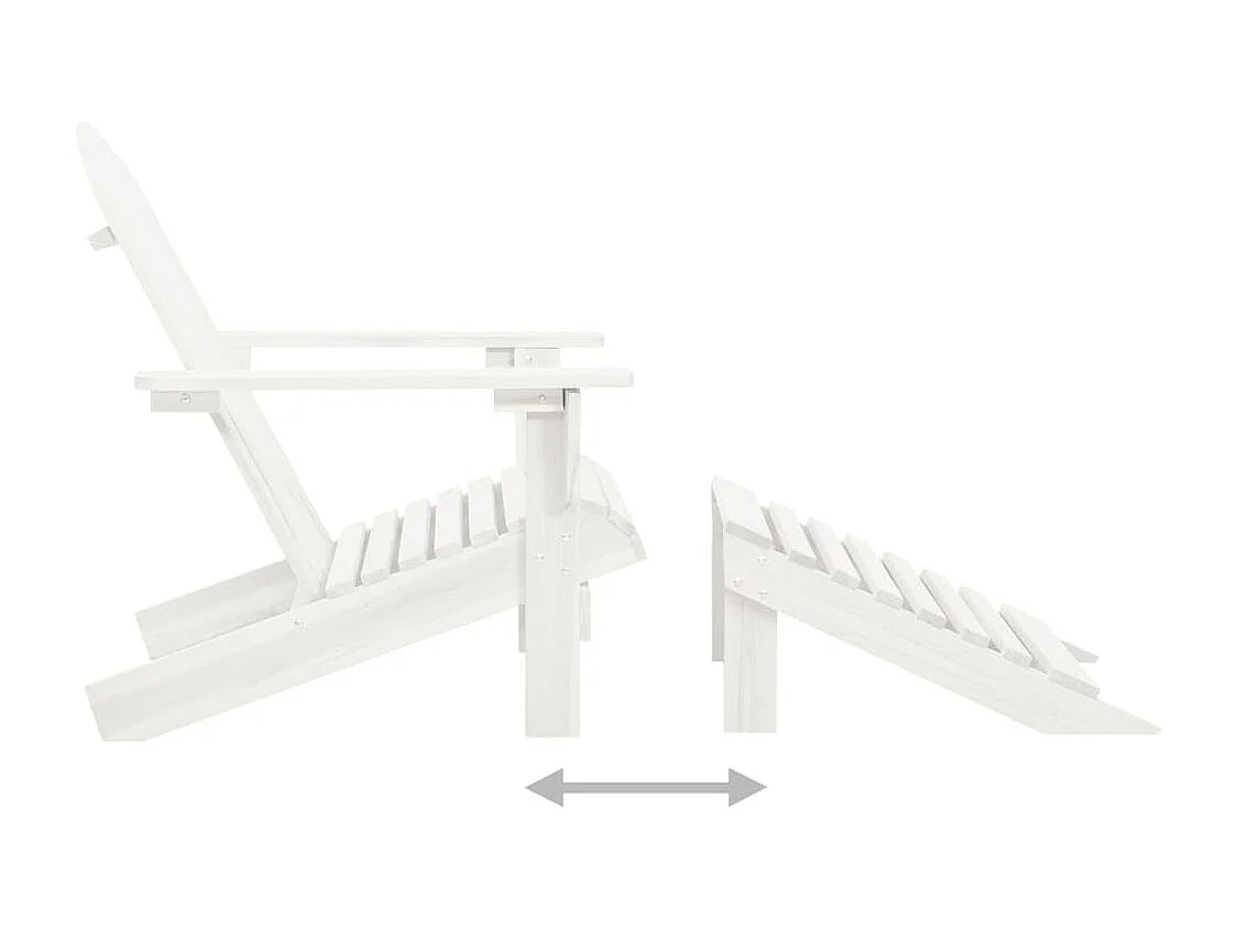 Silla de jardín con puf Madera blanca