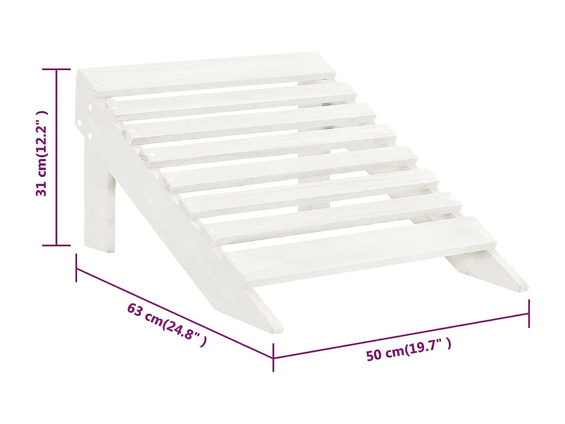 Silla de jardín con puf Madera blanca