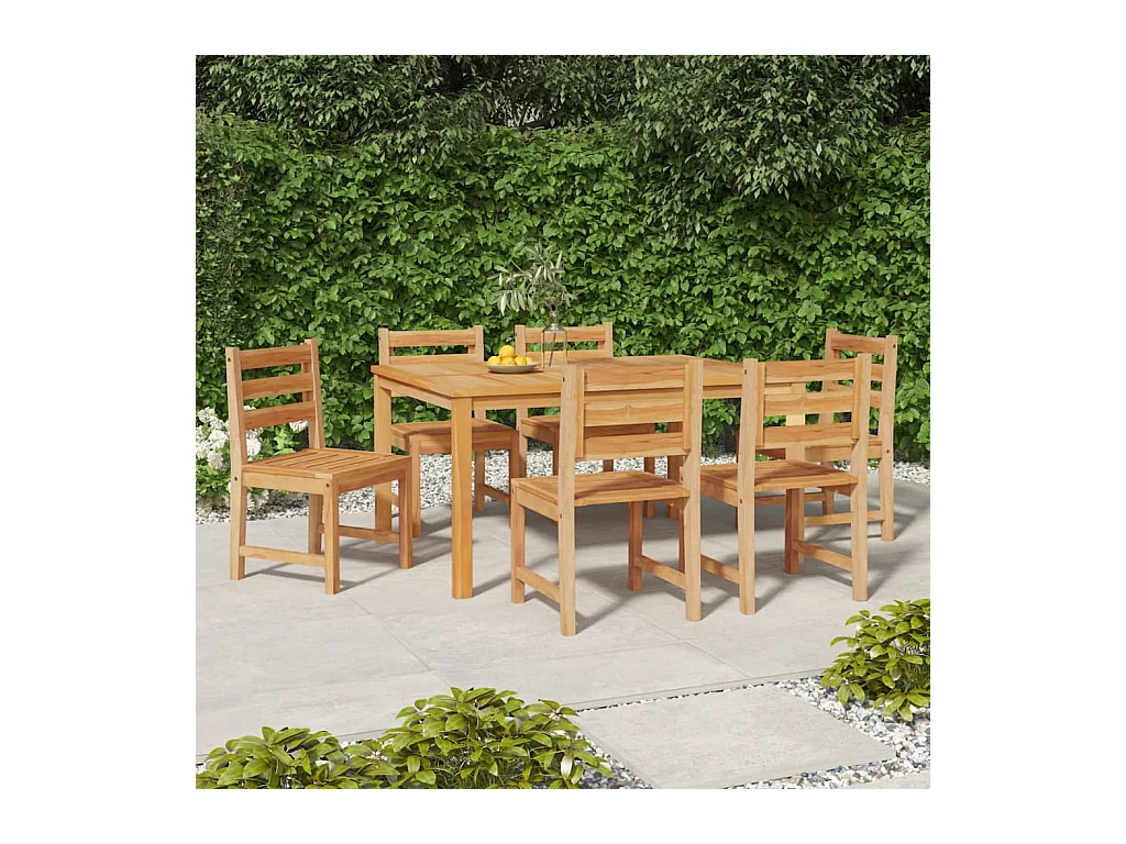 Tuinstoelenset van 6 massief teakhout