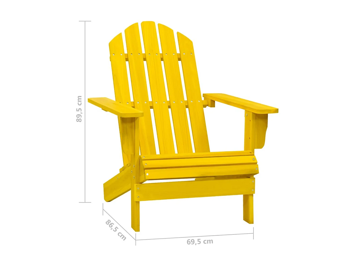 Chaise de jardin Adirondack bois de sapin massif jaune