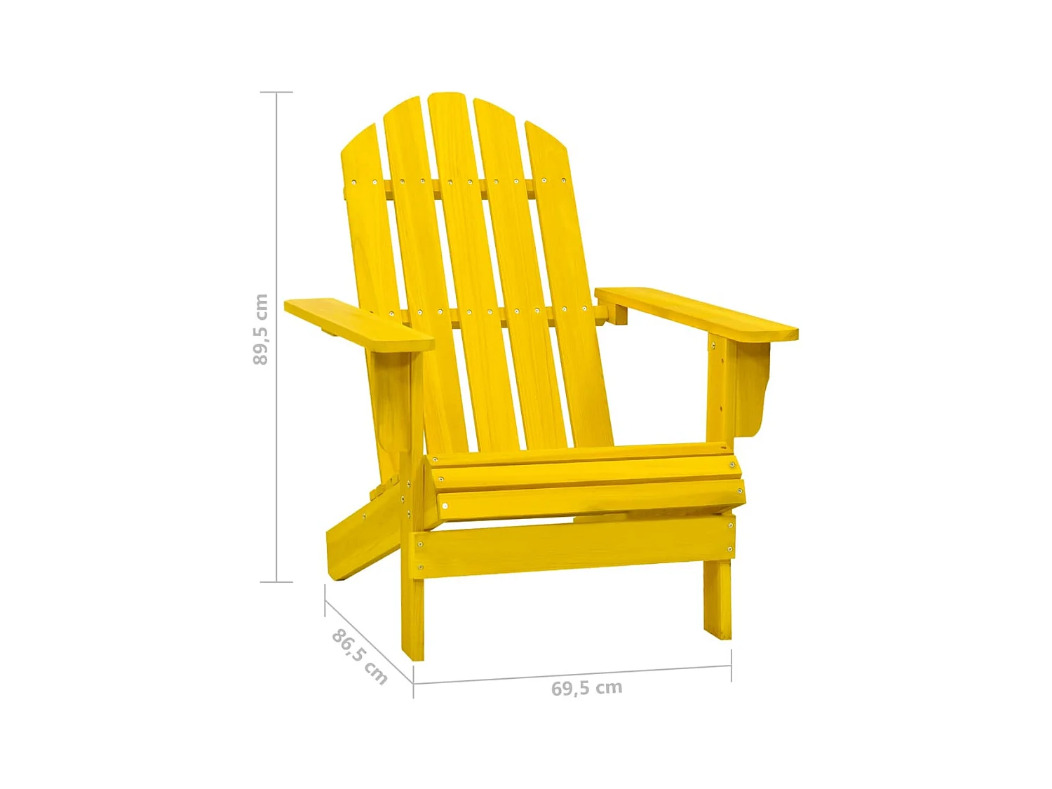 Adirondack tuinstoel massief dennenhout geel