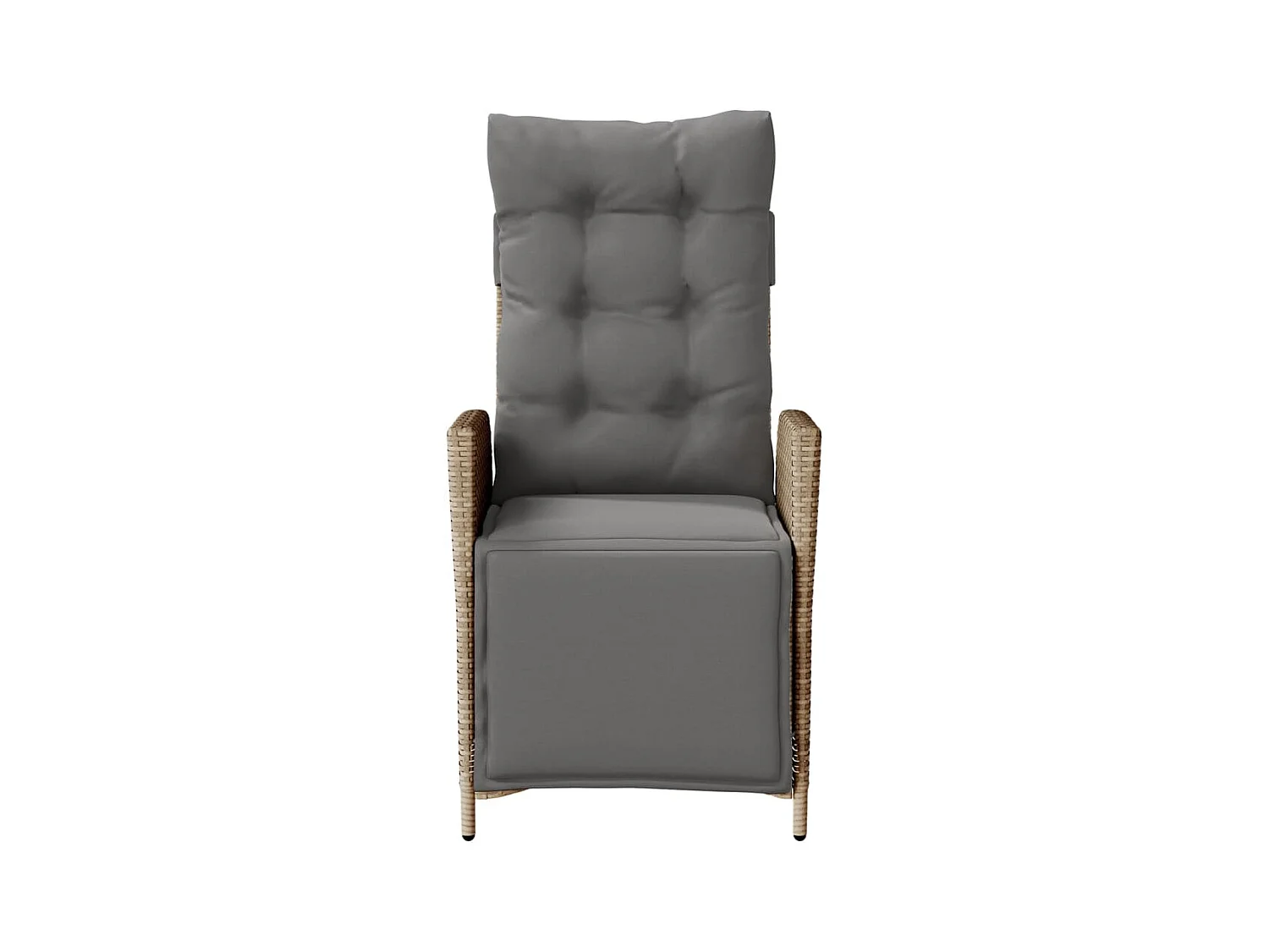 Juego de 2 sillas de jardín reclinables con reposapiés de ratán