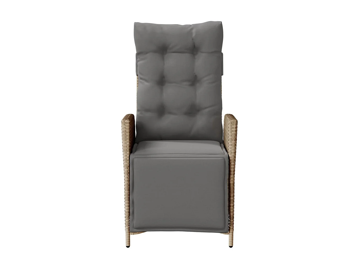 Chaises inclinables de jardin lot de 2 avec repose-pied rotin