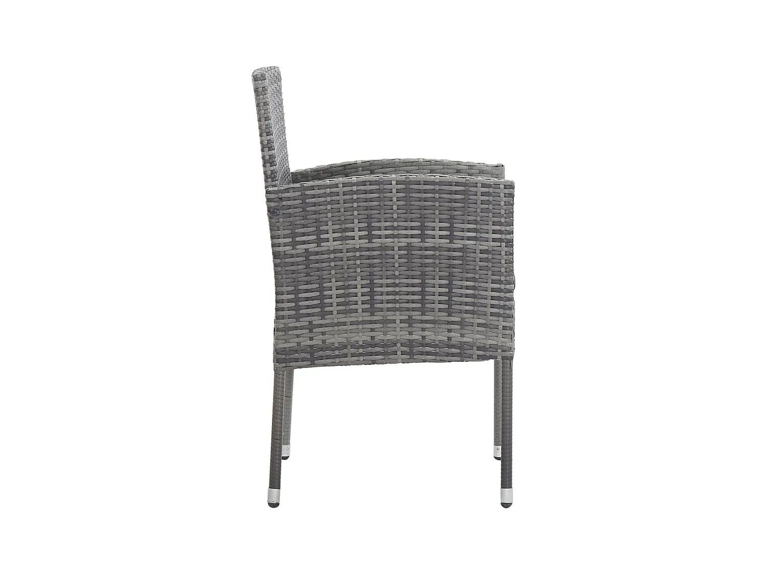 Sillas de jardín cojines gris oscuro 2 piezas mimbre resina