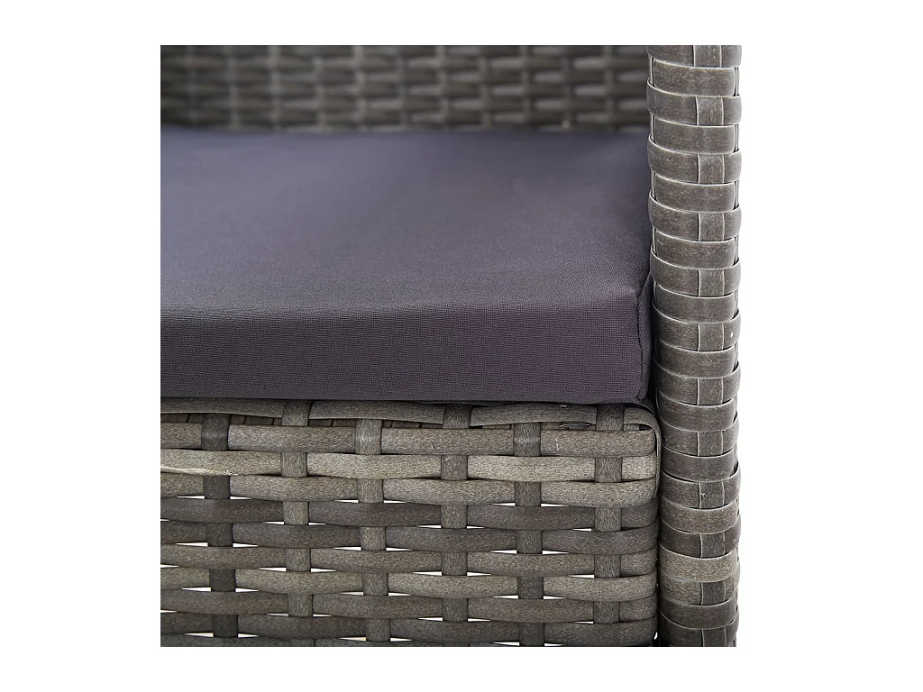 Sillas de jardín cojines gris oscuro 2 piezas mimbre resina