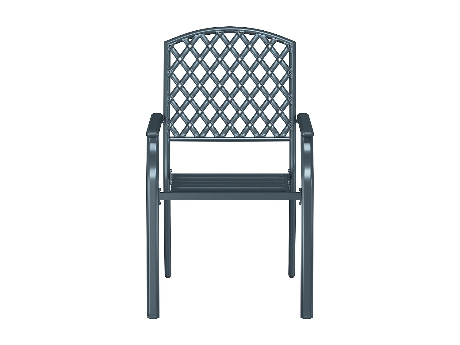 Chaises de jardin 4 pcs empilables en acier anthracite