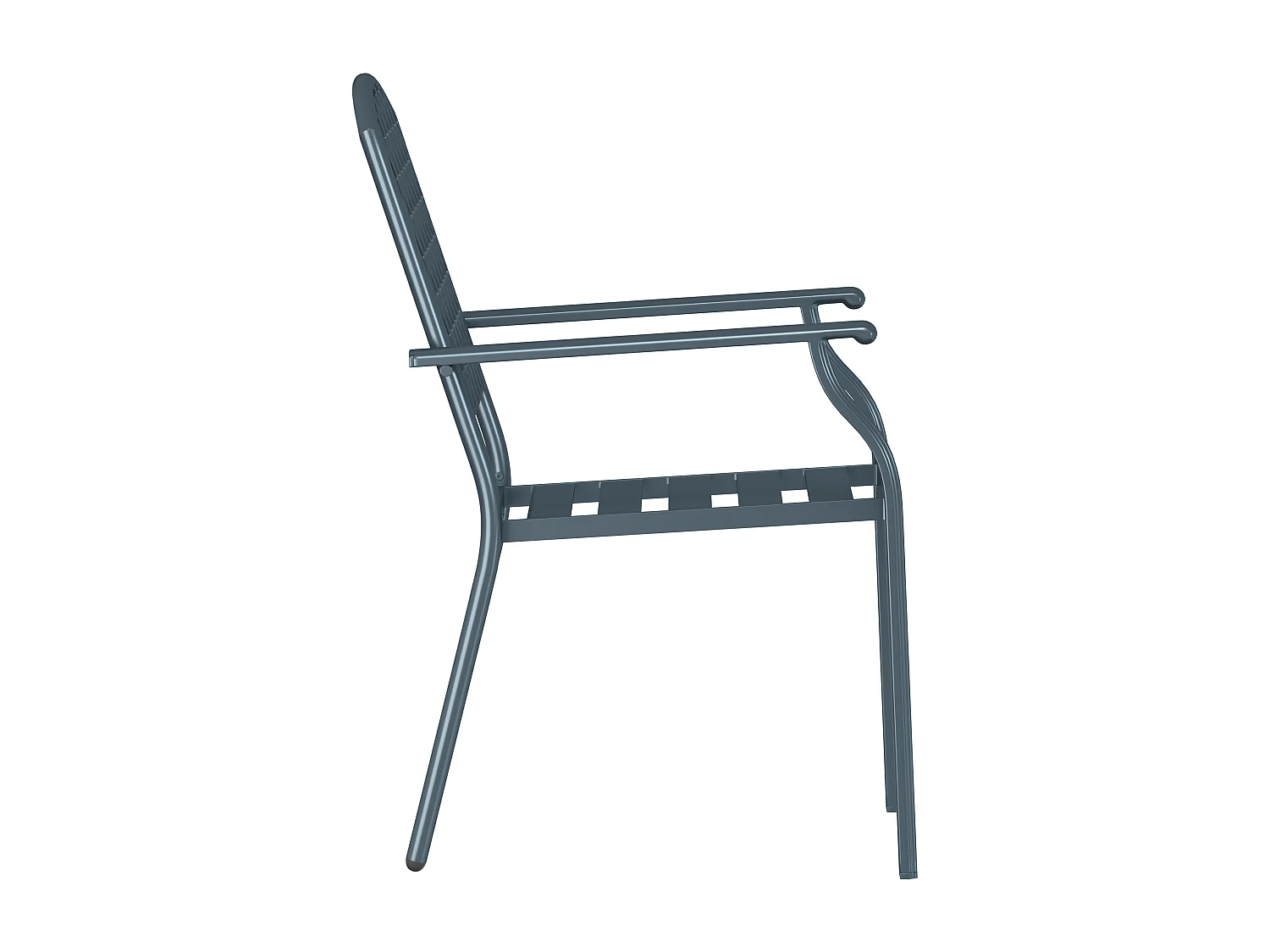 Chaises de jardin 4 pcs empilables en acier anthracite