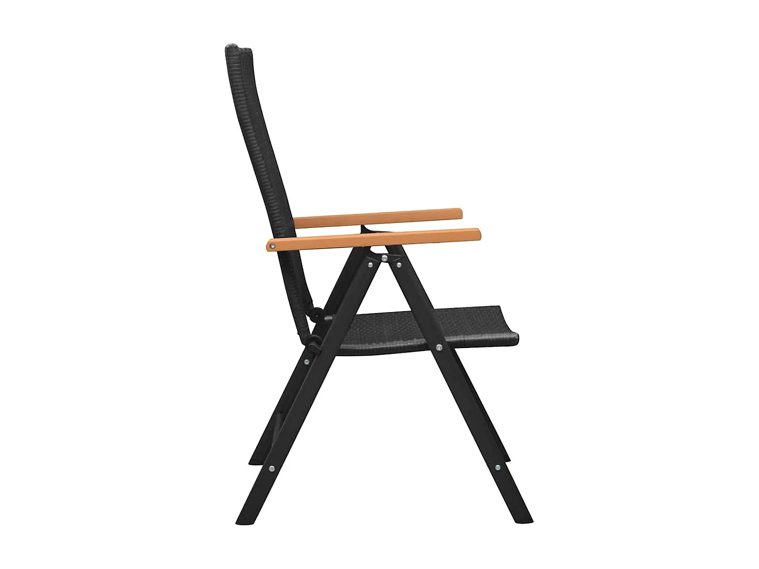 Stapelbare tuinstoelen set van 2 Zwarte geweven hars