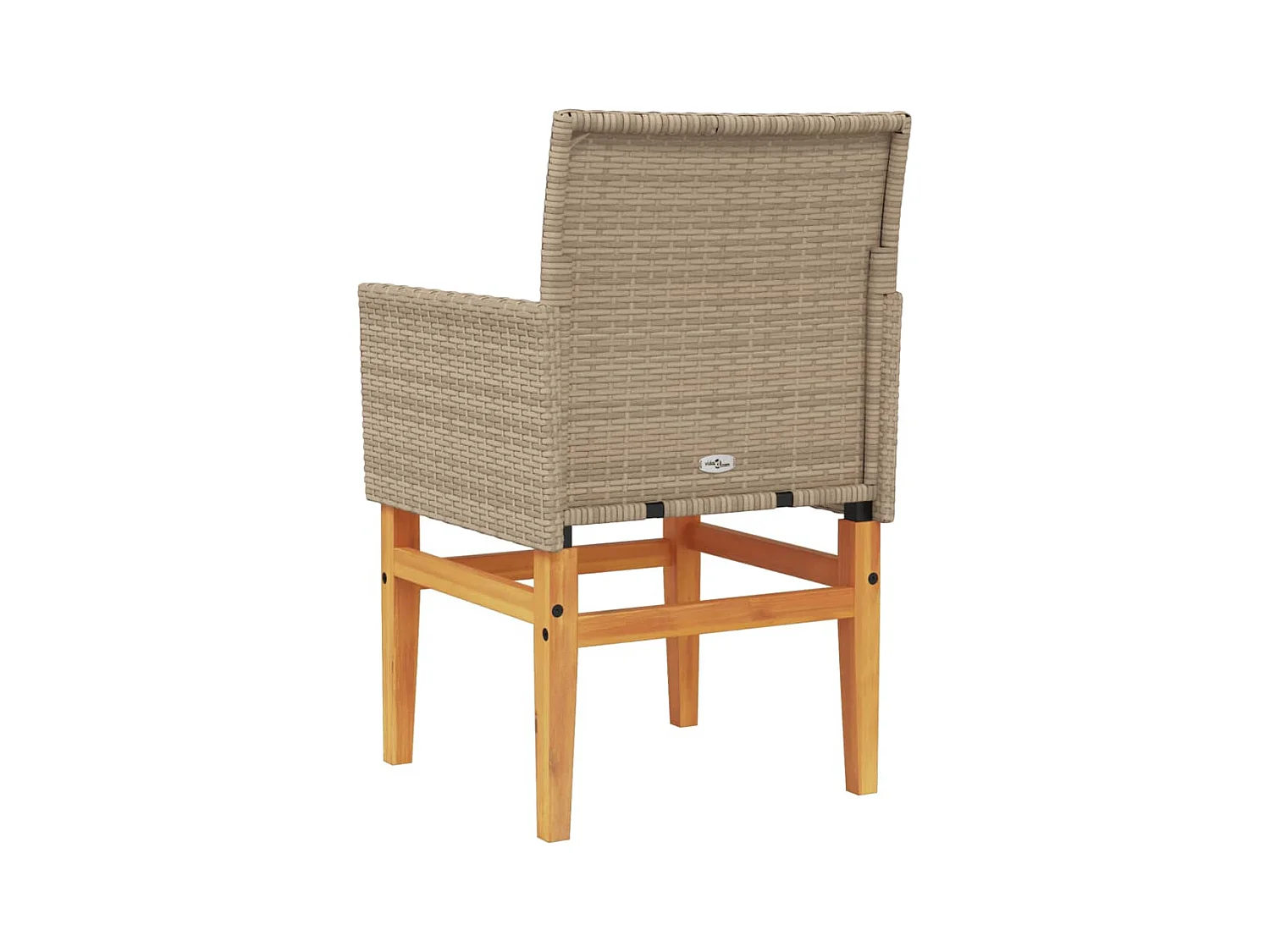 Juego de 2 cojines para sillas de jardín de mimbre de resina beige y madera.