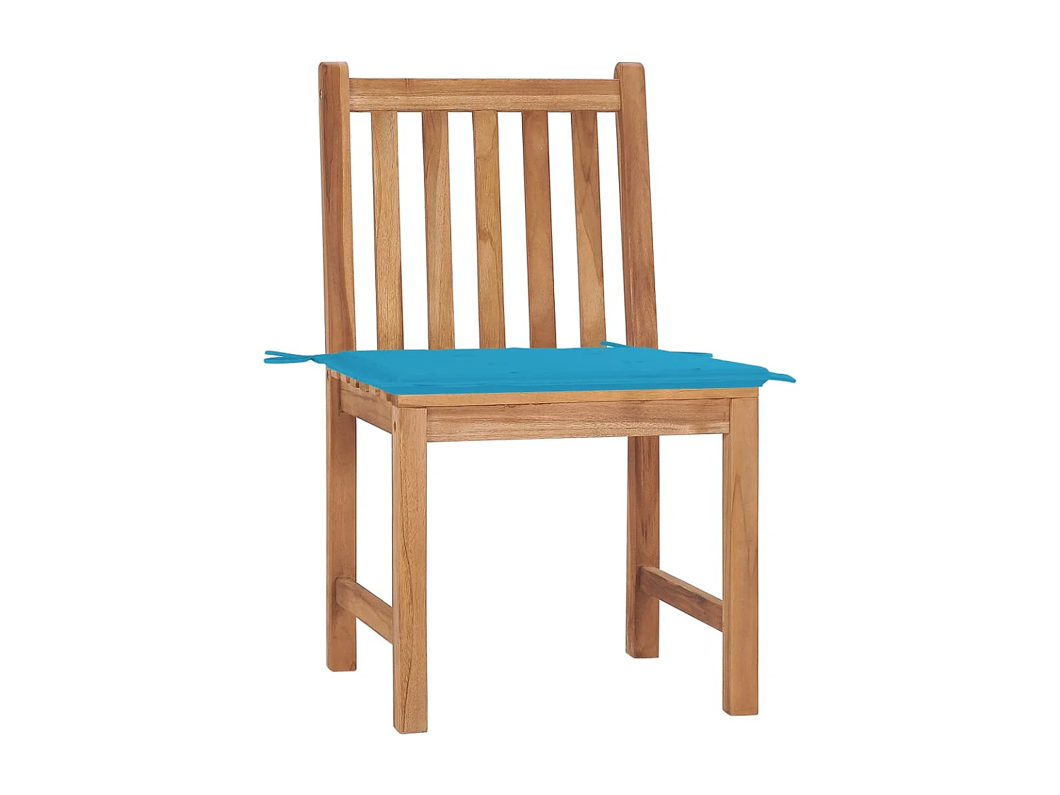 Juego de 2 sillas de jardín con cojines Madera maciza de teca