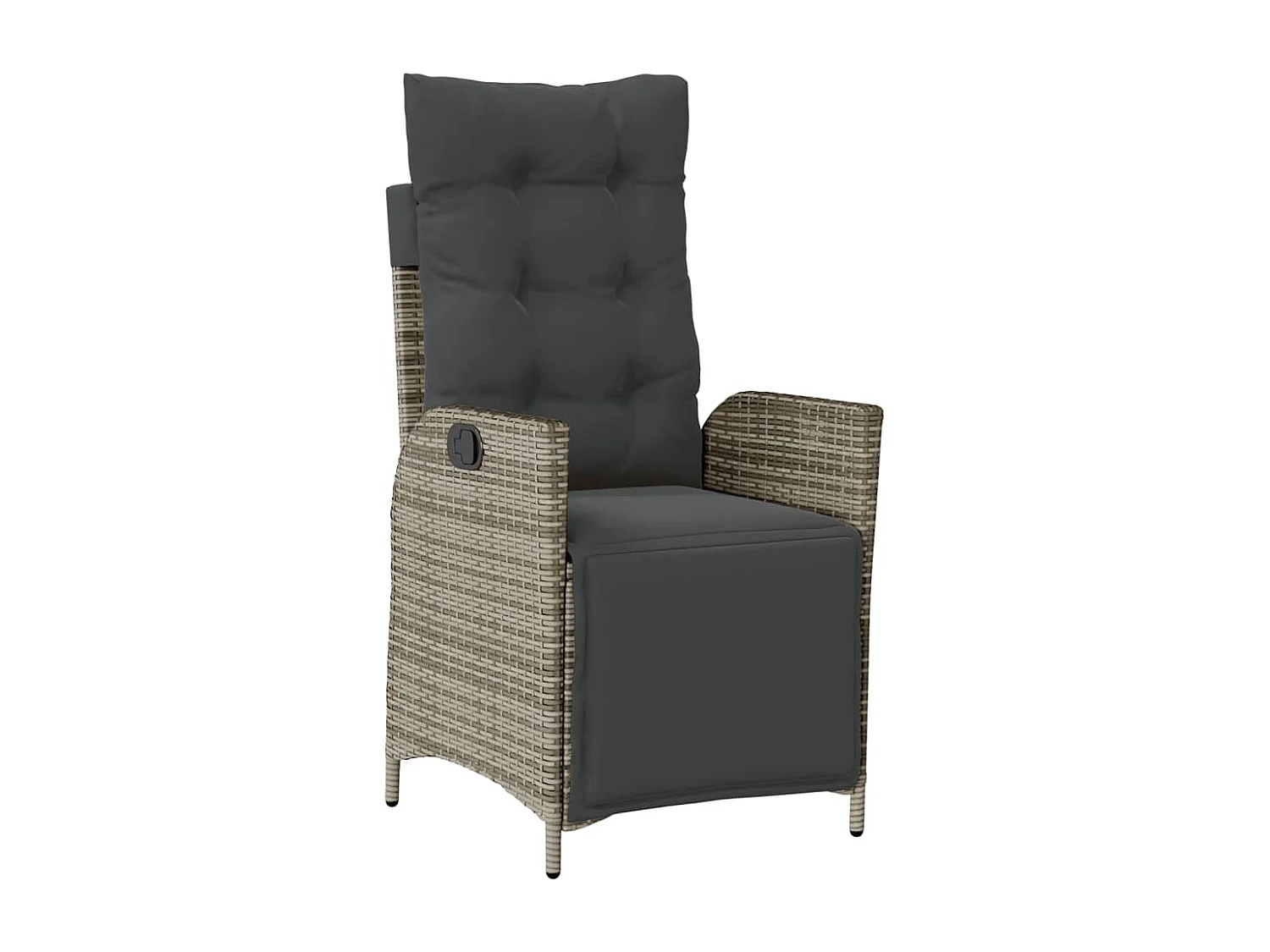 Chaises inclinables de jardin lot de 2 et repose-pied rotin