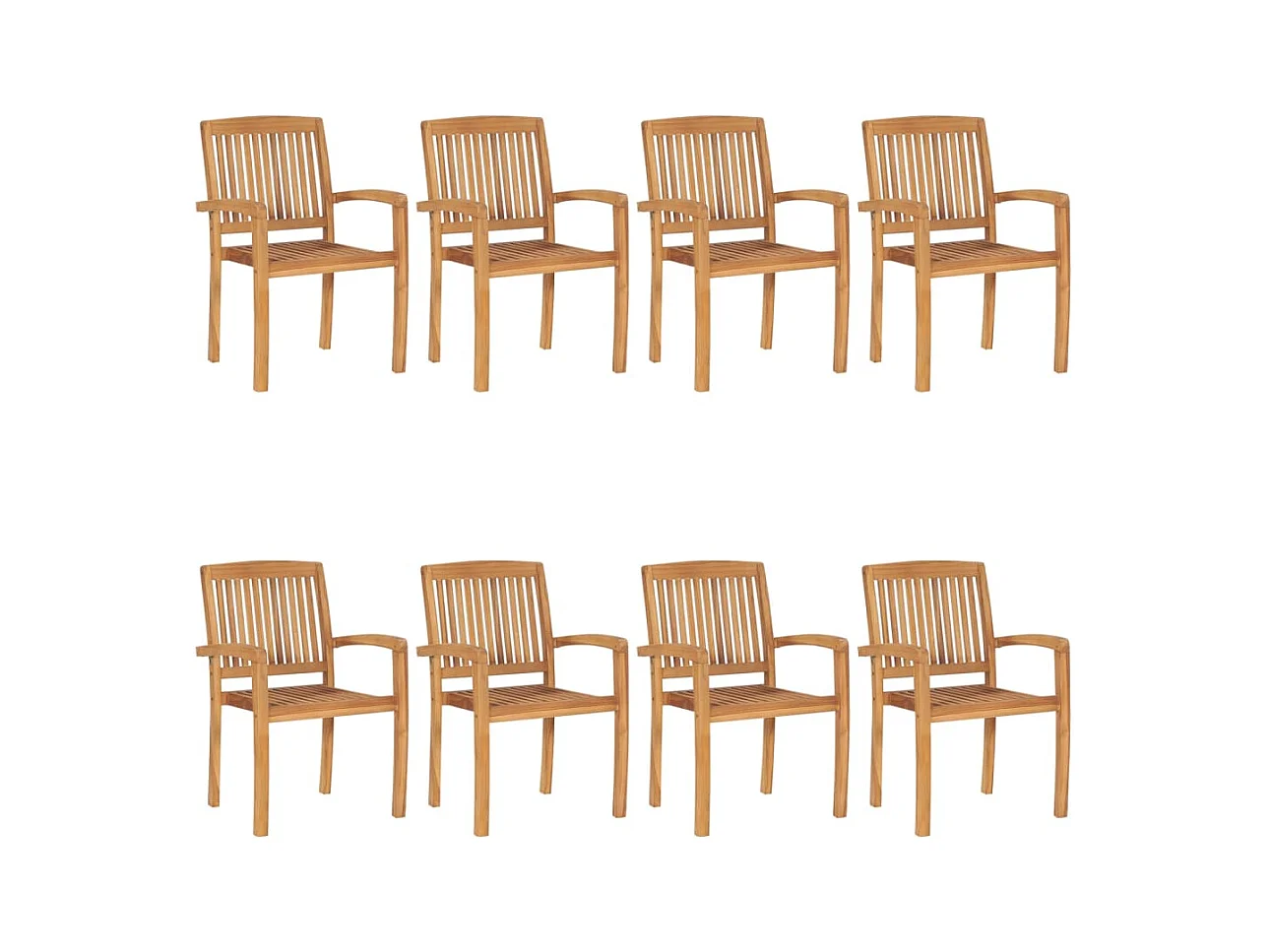 stuks stapelbare tuinstoelen van massief teakhout