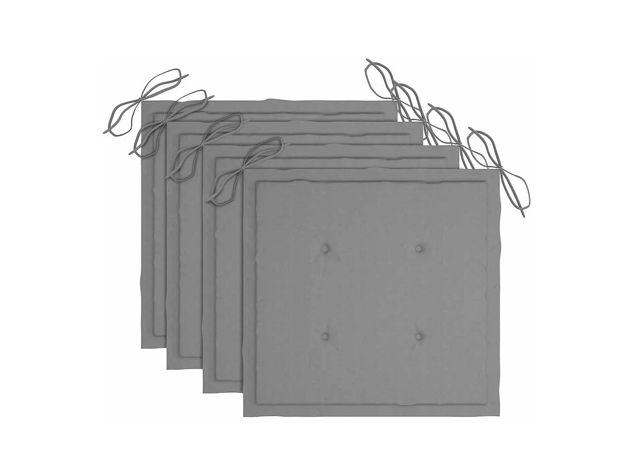 Tuinstoelen en grijze kussens set van 4 Massief teakhout