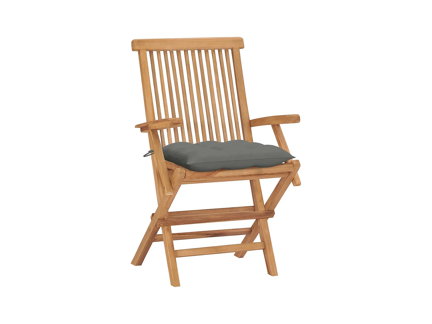 Tuinstoelen en grijze kussens set van 4 Massief teakhout