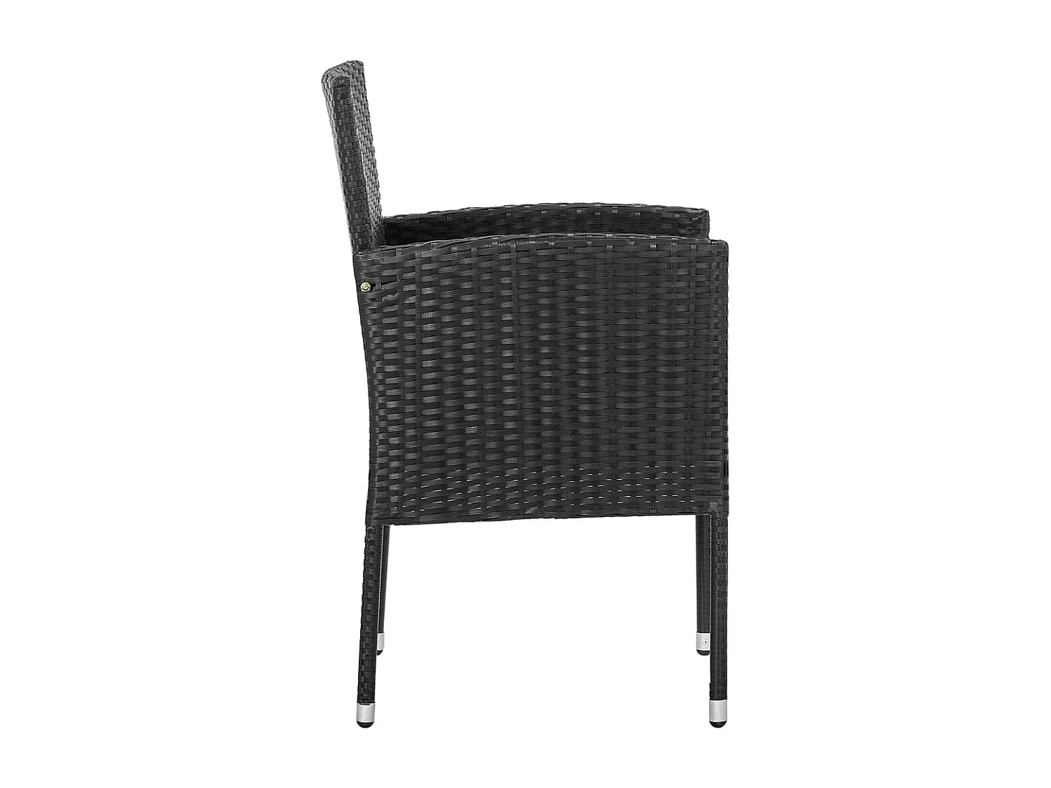 Chaises de jardin coussins noir lot de 4 noir résine tressée
