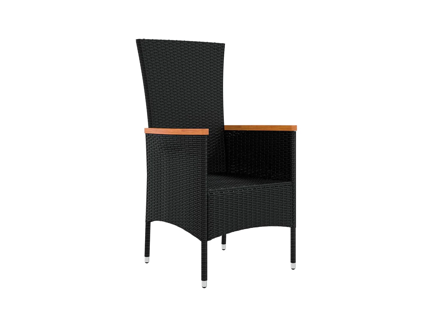 Tuinstoelen set van 4 met kussens Zwart geweven hars