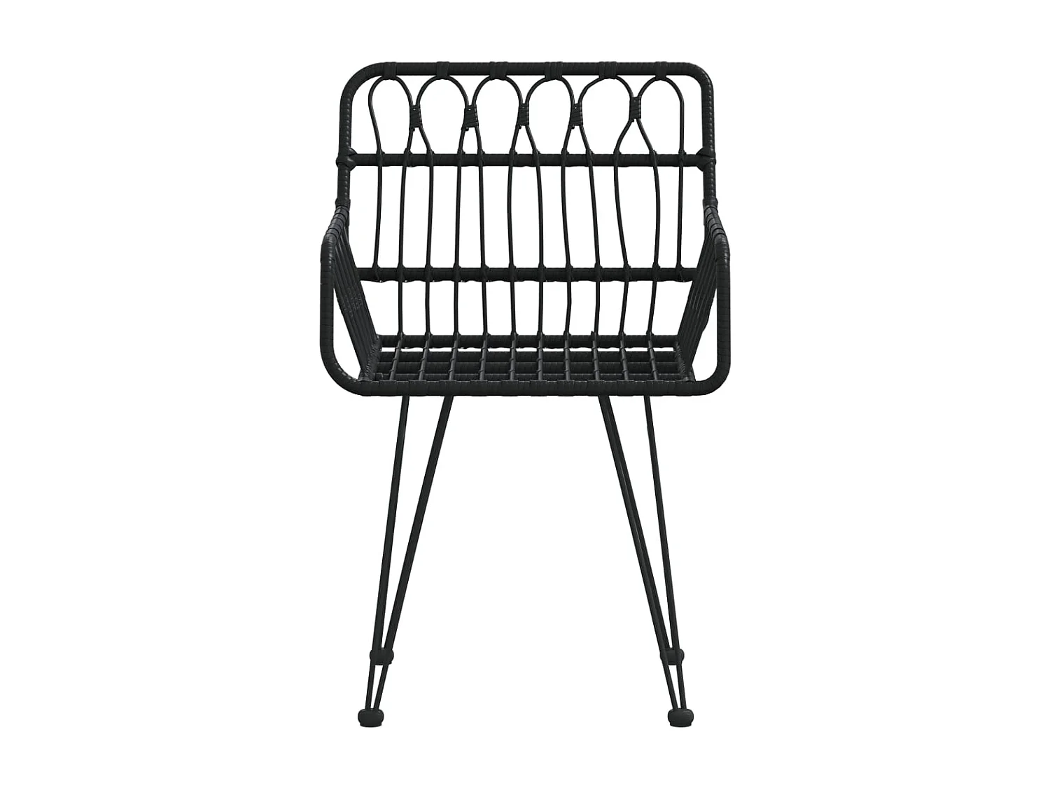 Juego de 2 sillas de jardín con reposabrazos Negro 56x64x80 cm