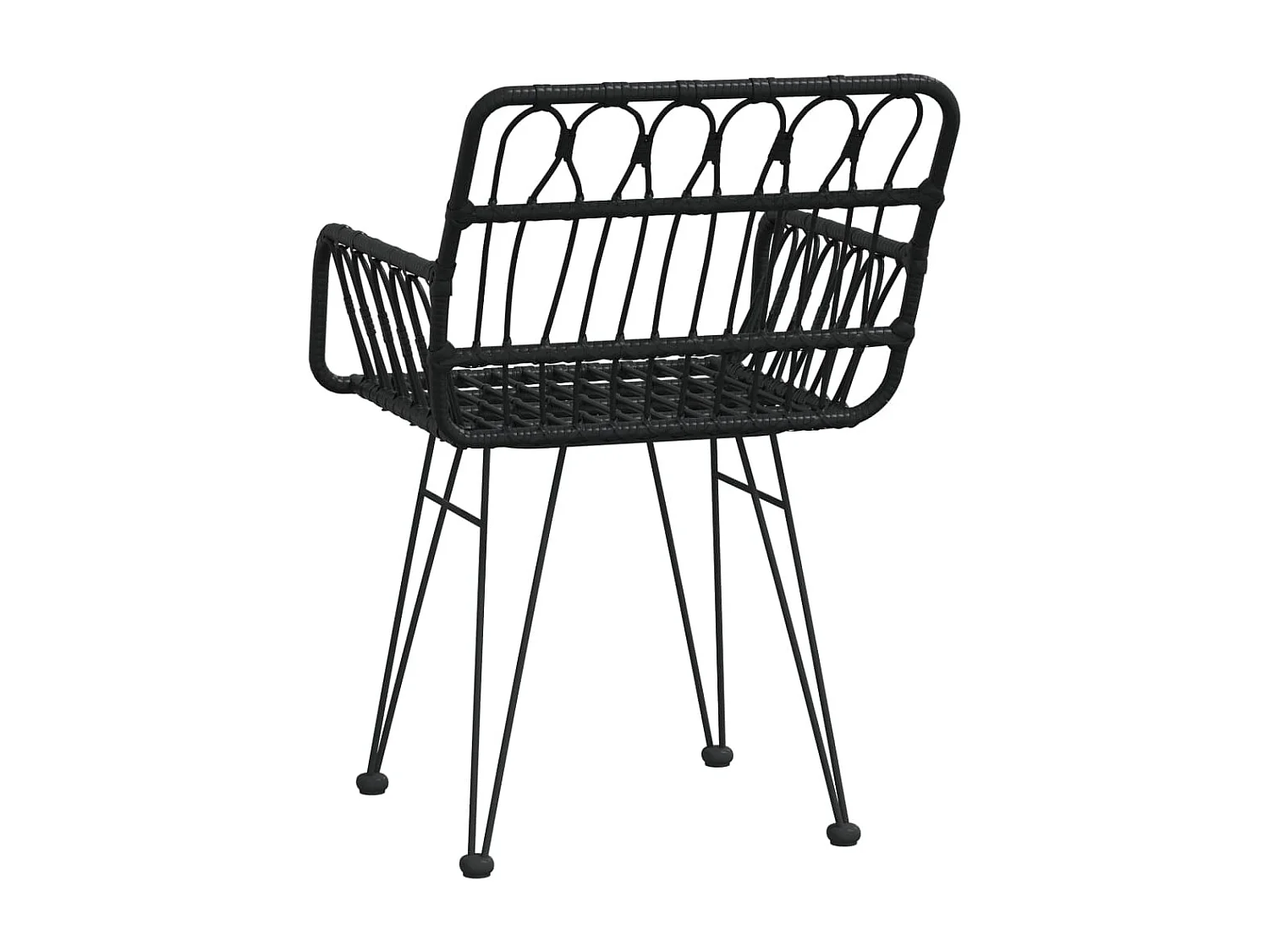 Juego de 2 sillas de jardín con reposabrazos Negro 56x64x80 cm