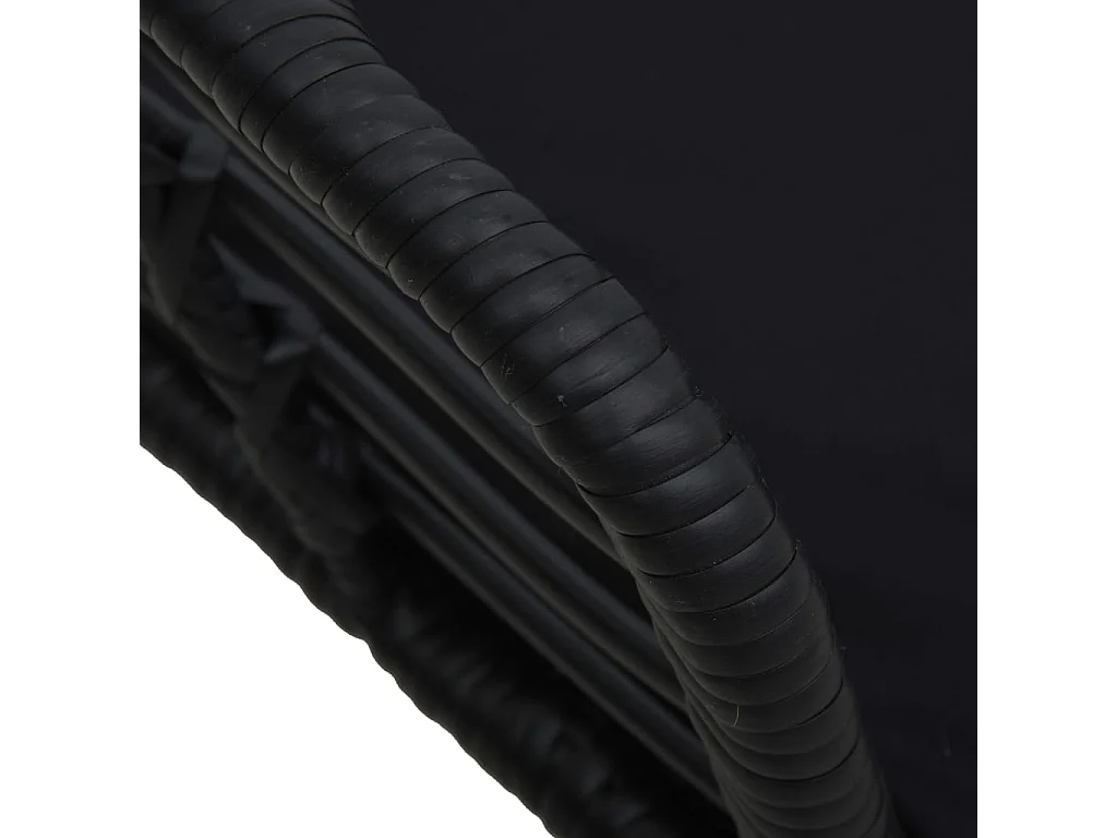 Chaises de jardin lot de 2 avec coussins Résine tressée Noir