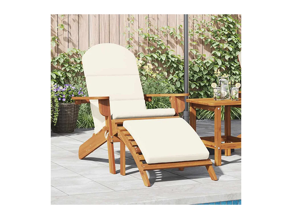 Chaise de jardin Adirondack et repose-pieds bois massif acacia