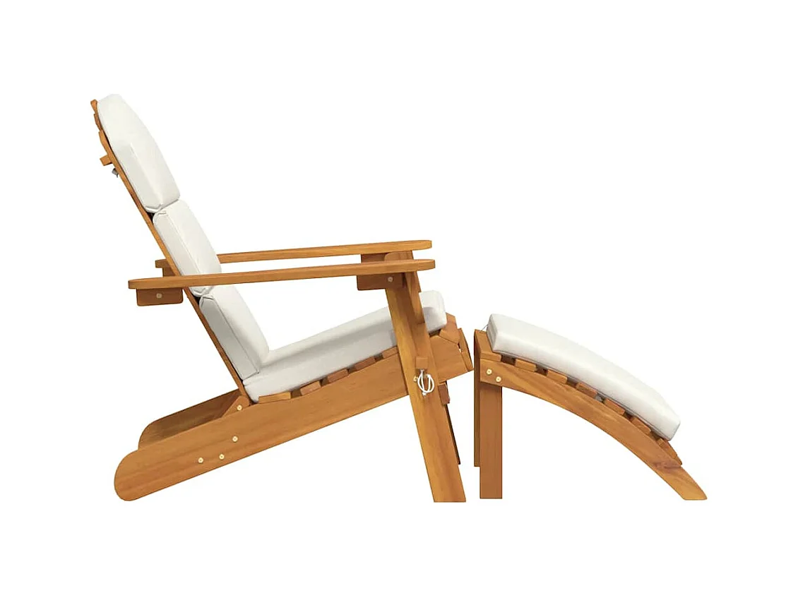 Chaise de jardin Adirondack et repose-pieds bois massif acacia