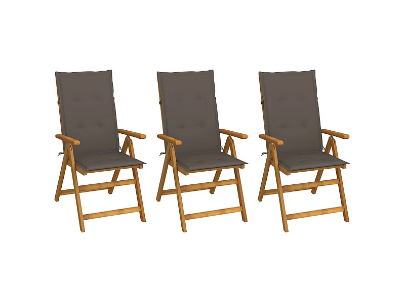 Opvouwbare tuinstoelen set van 3 met kussens Acaciahout