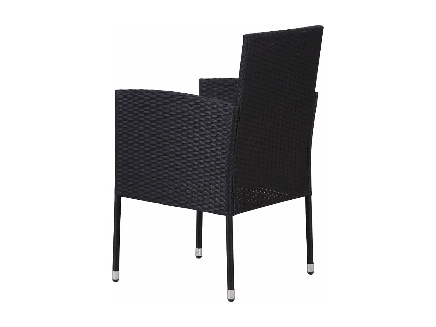 Chaises de jardin coussins blanc crème 4pcs noir résine tressée