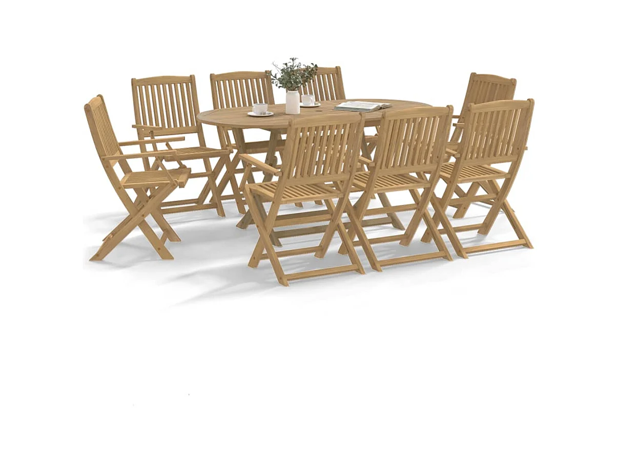Chaises de jardin pliantes lot de 8 54,5x58x90 cm bois d'acacia