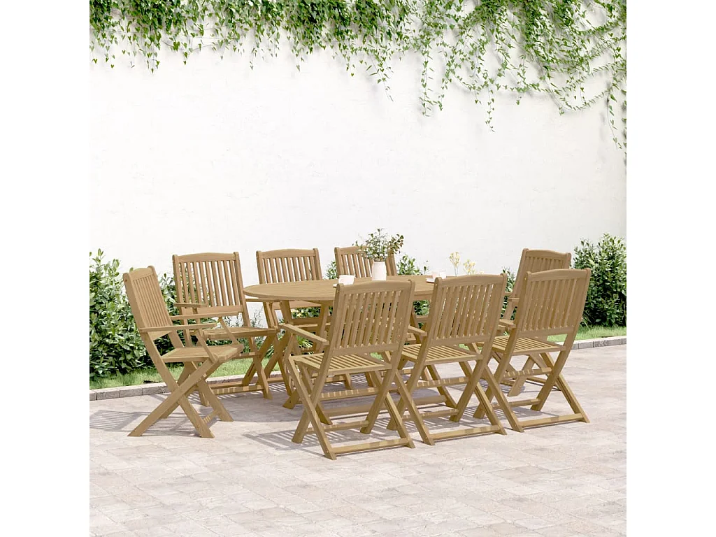 Chaises de jardin pliantes lot de 8 54,5x58x90 cm bois d'acacia