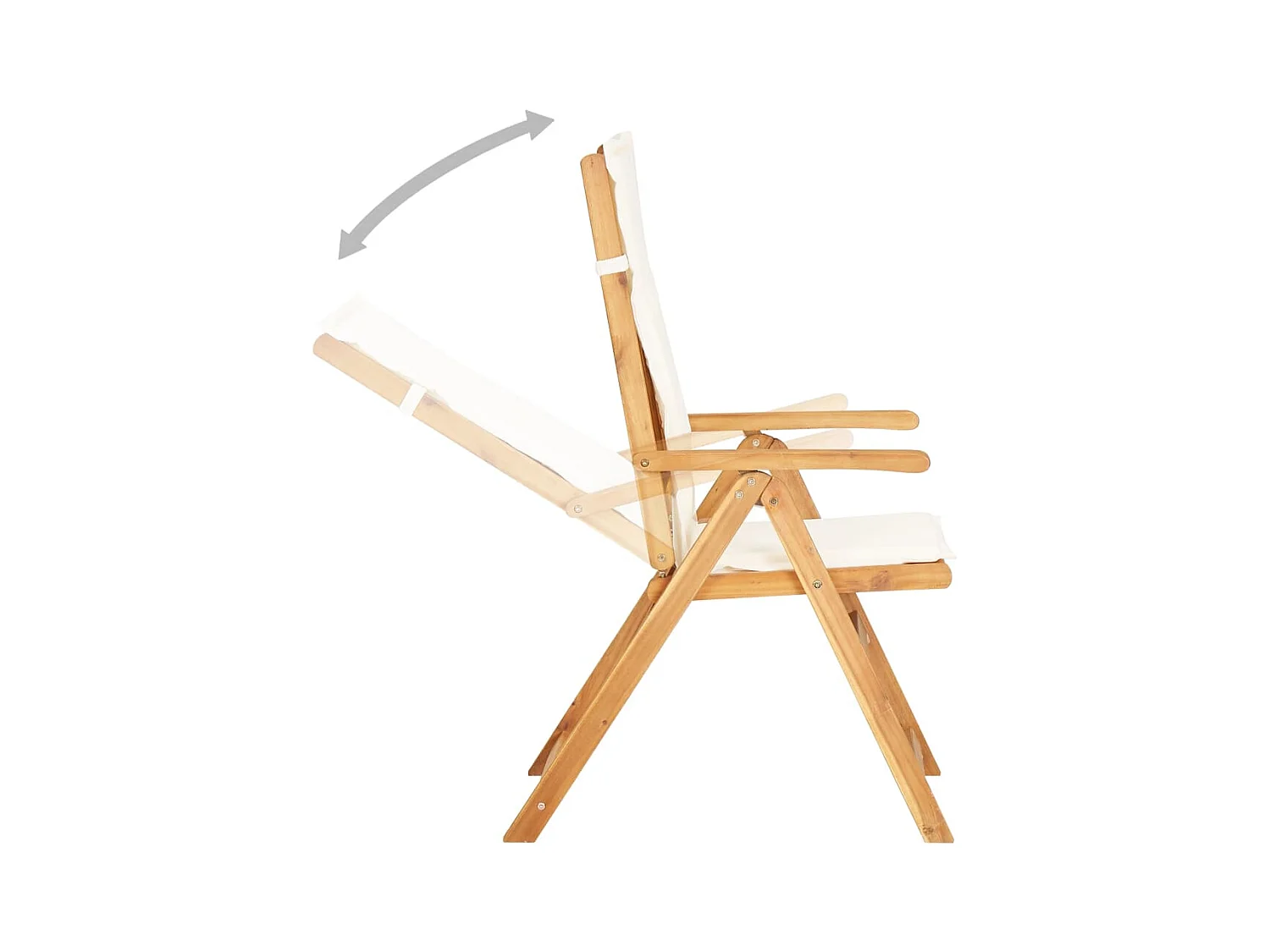 Set van 2 verstelbare tuinstoelen van massief acaciahout