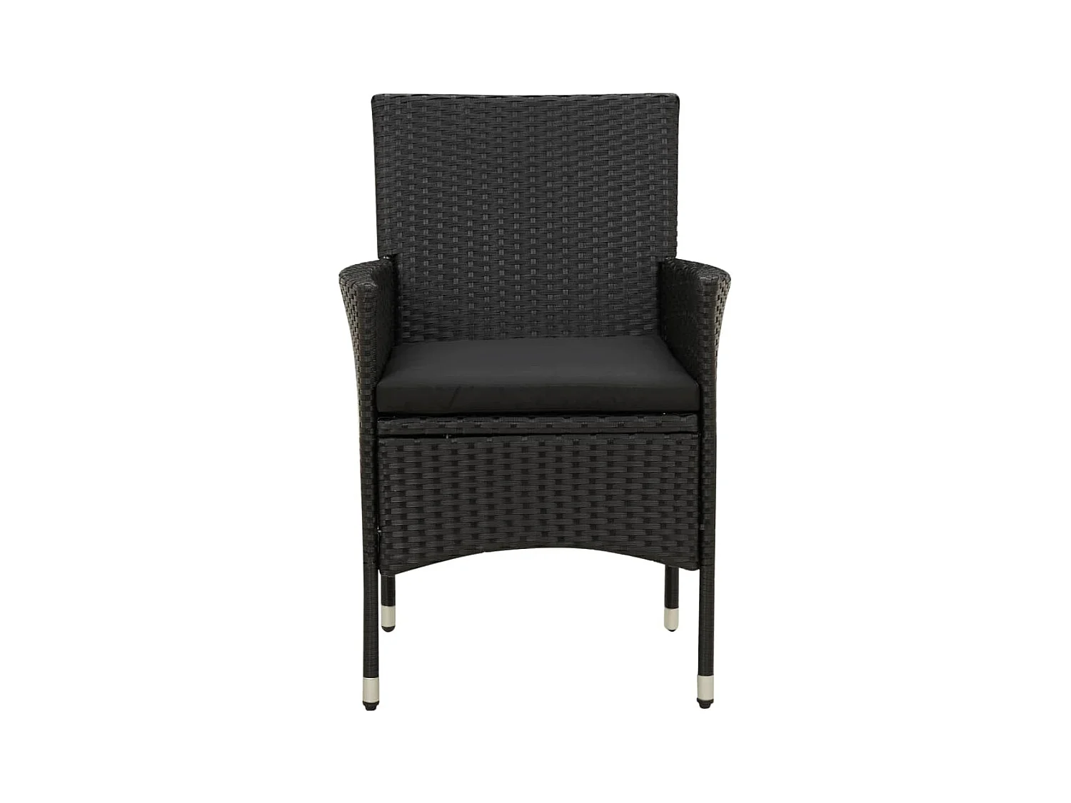 Tuinstoelen met kussens set van 4 Zwart geweven hars