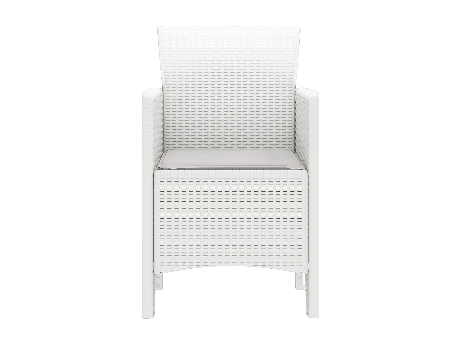 Chaises de jardin avec coussins 4 pcs en rotin synthétique blanc