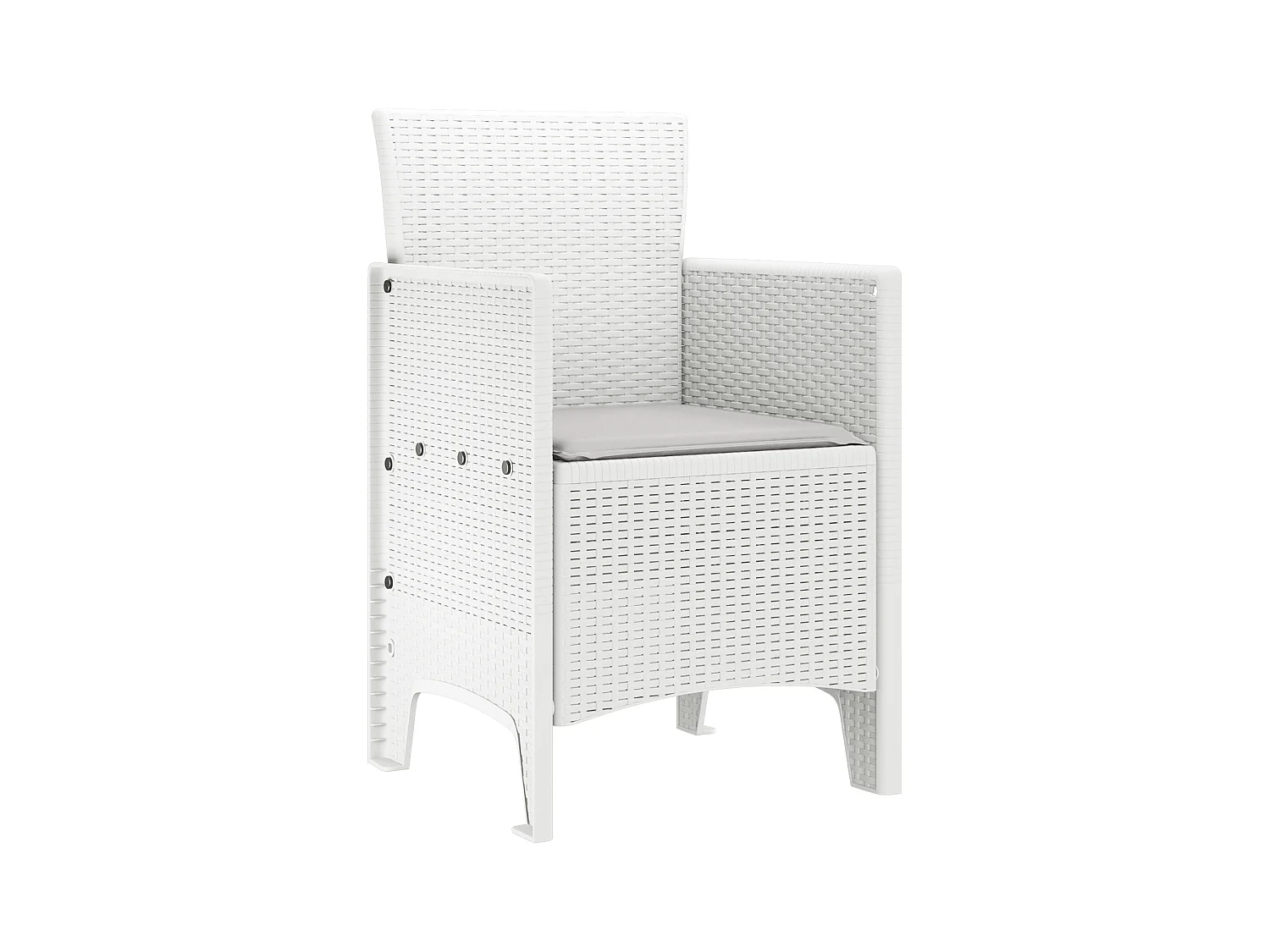 Chaises de jardin avec coussins 4 pcs en rotin synthétique blanc