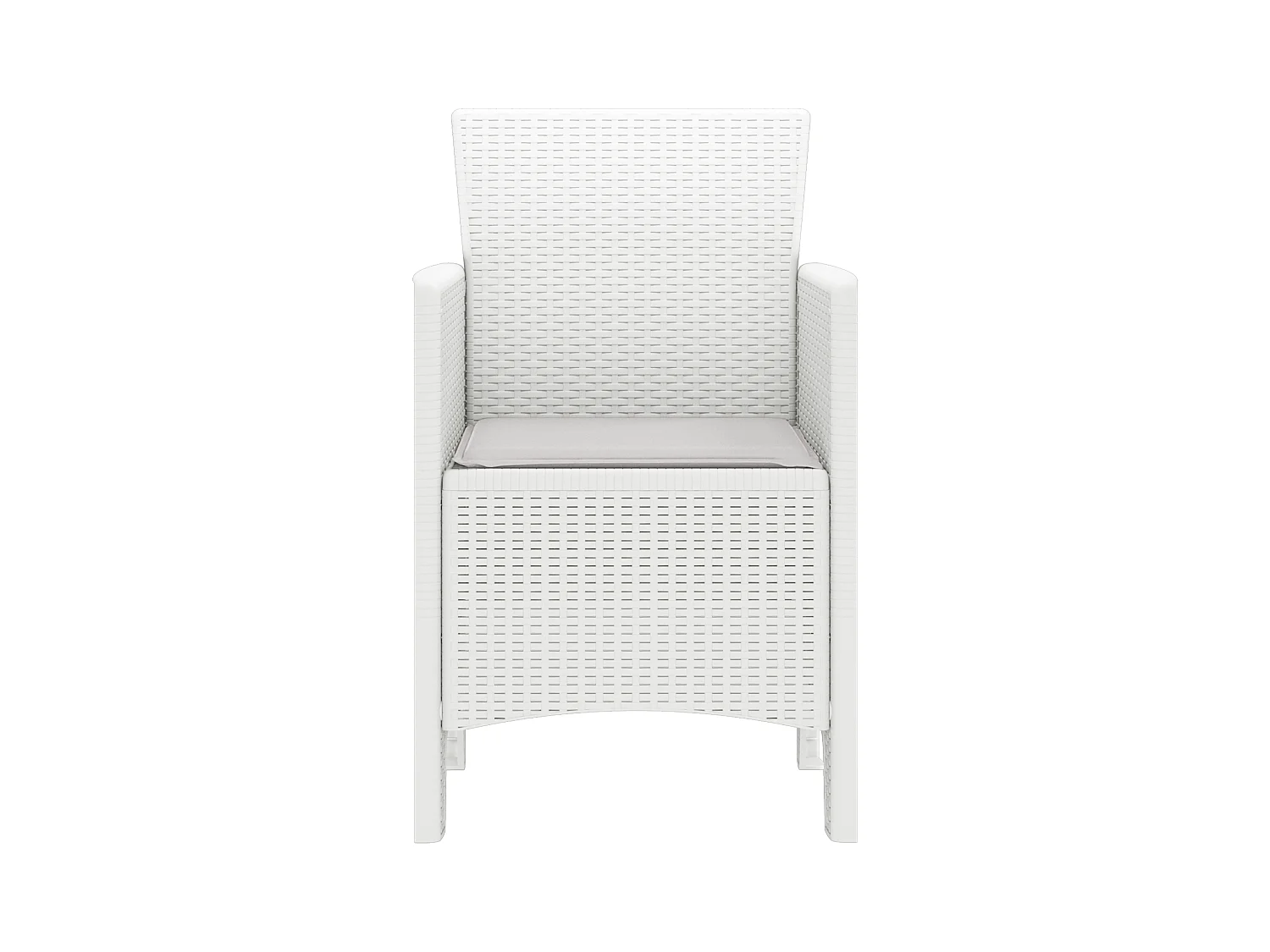 Chaises de jardin avec coussins 4 pcs en rotin synthétique blanc