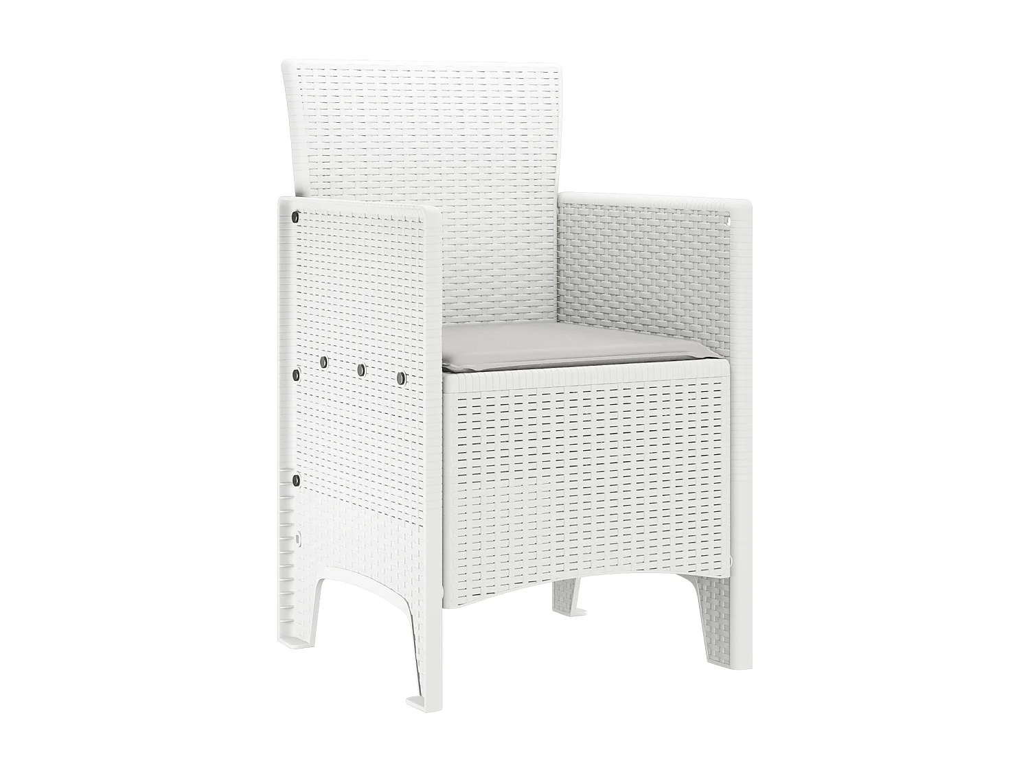 Tuinstoelen met kussens 4 stuks in wit synthetisch rotan