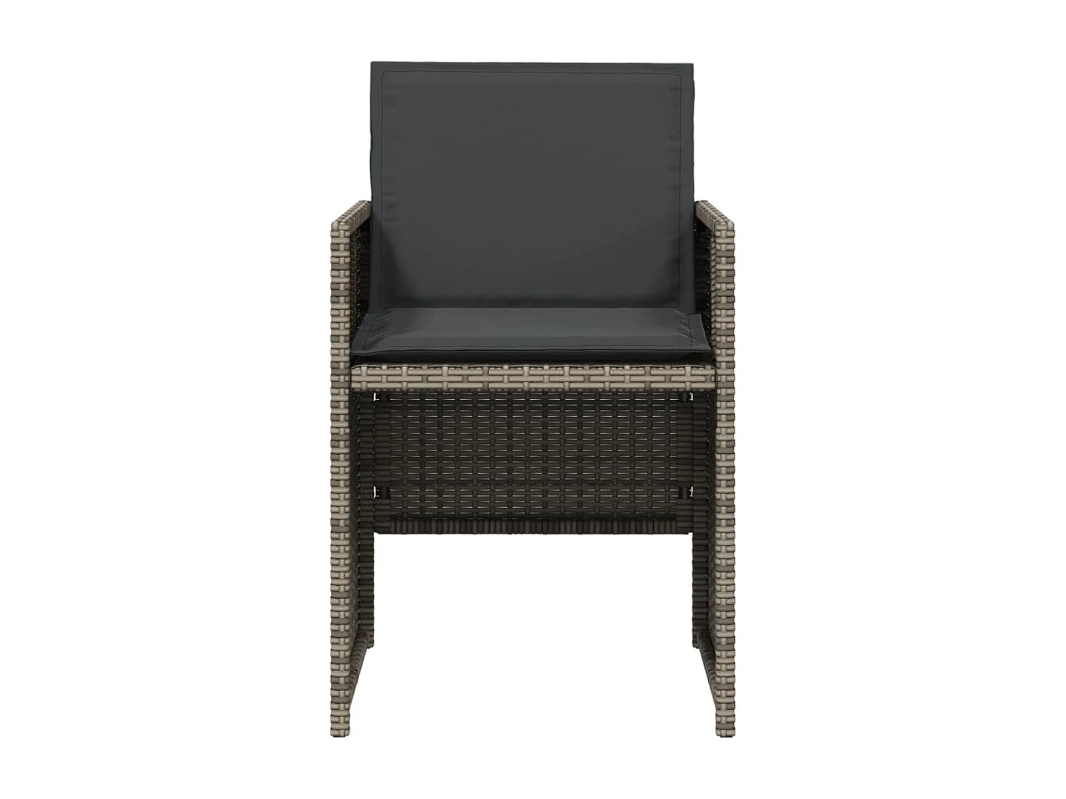 Chaises de jardin avec coussins lot de 4 gris résine tressée