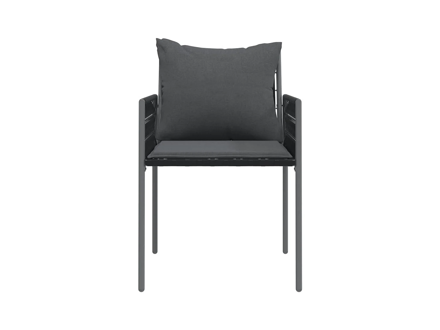 Chaises de jardin avec coussins lot de 2 noir 54x61x83 cm rotin