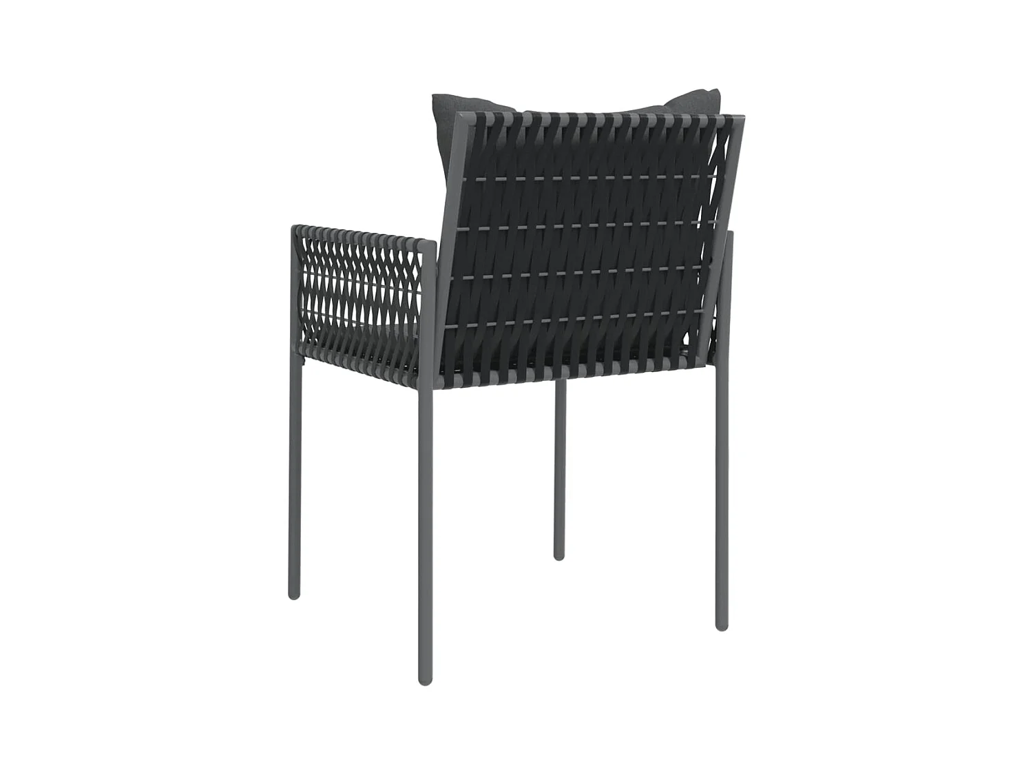 Chaises de jardin avec coussins lot de 2 noir 54x61x83 cm rotin
