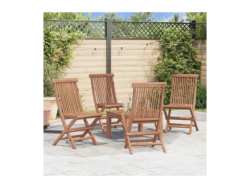 Chaises pliables de jardin lot de 4 Bois de teck solide