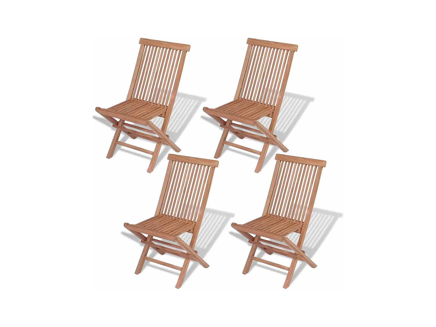 Chaises pliables de jardin lot de 4 Bois de teck solide