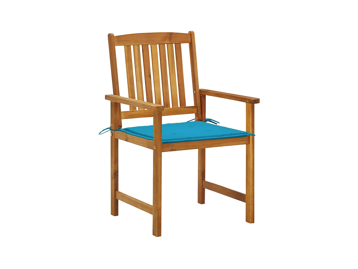 Set di 2 sedie da giardino con cuscini in legno massello di acacia