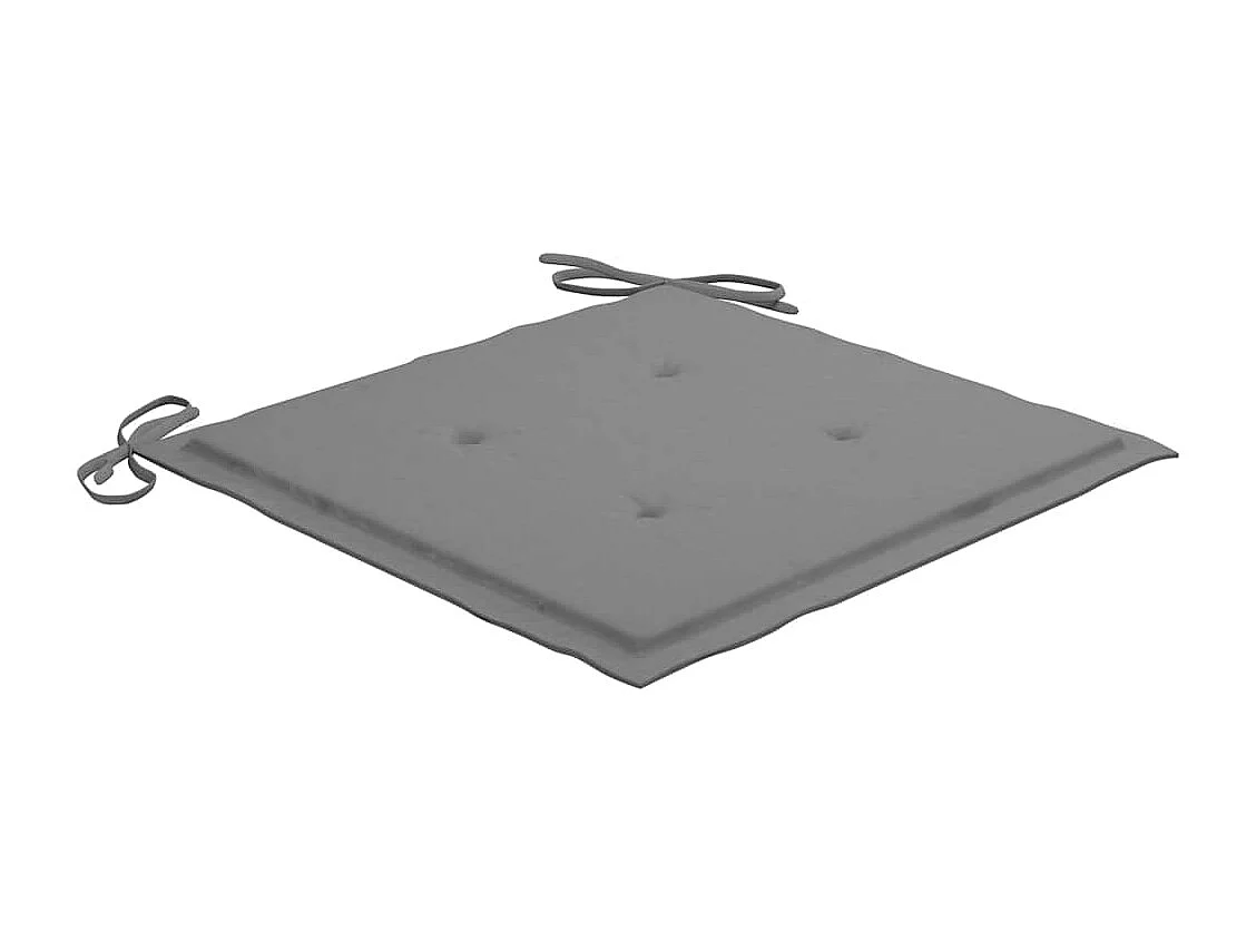 Chaises de jardin avec coussins gris lot de 6 Bois teck massif