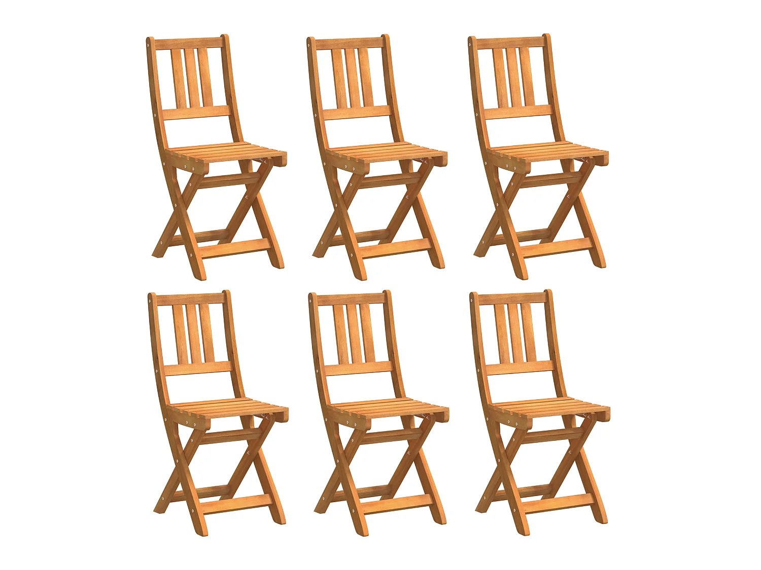 Chaises de jardin pliantes 6 pcs 36x46x86 cm Bois massif d'acacia