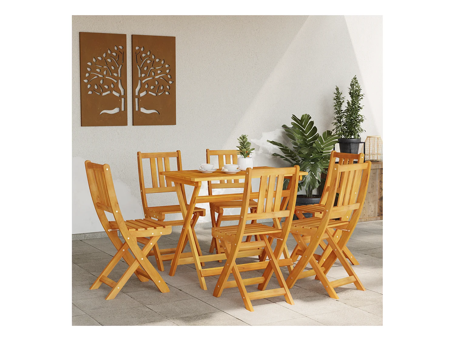 Chaises de jardin pliantes 6 pcs 36x46x86 cm Bois massif d'acacia