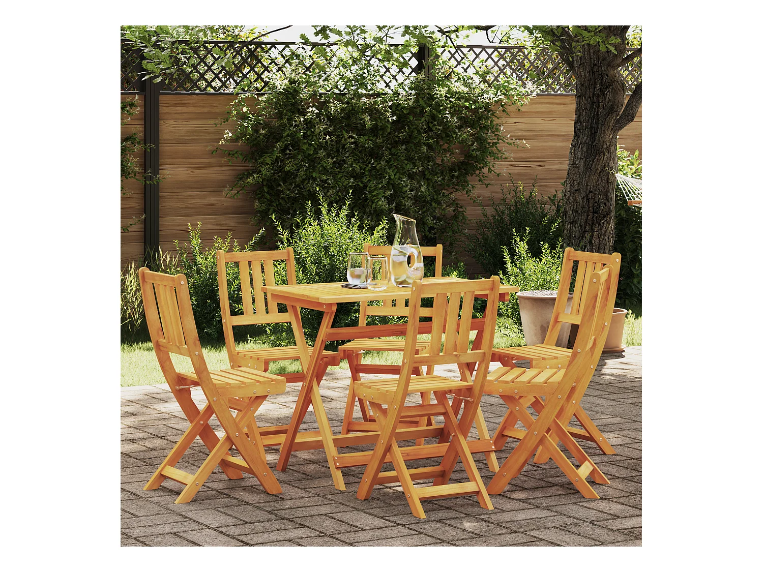 Sedie da giardino pieghevoli 6 pezzi 36x46x86 cm Legno massello di acacia