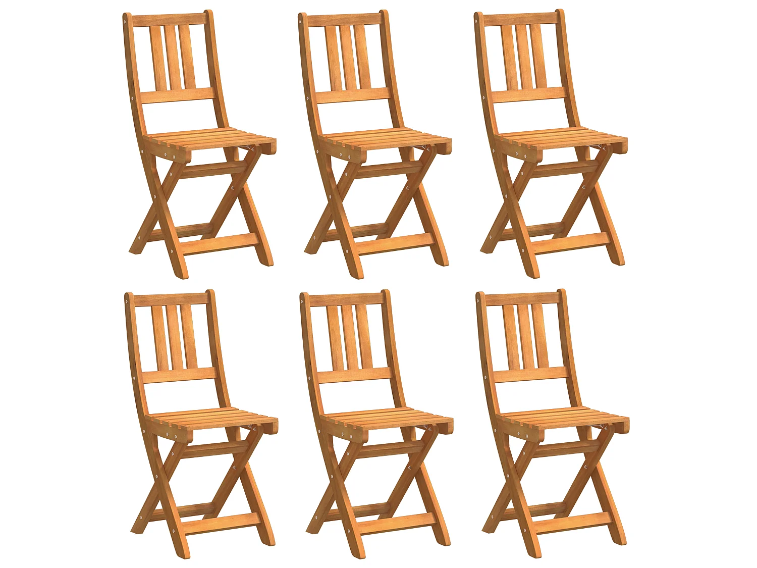 Chaises de jardin pliantes 6 pcs 36x46x86 cm Bois massif d'acacia