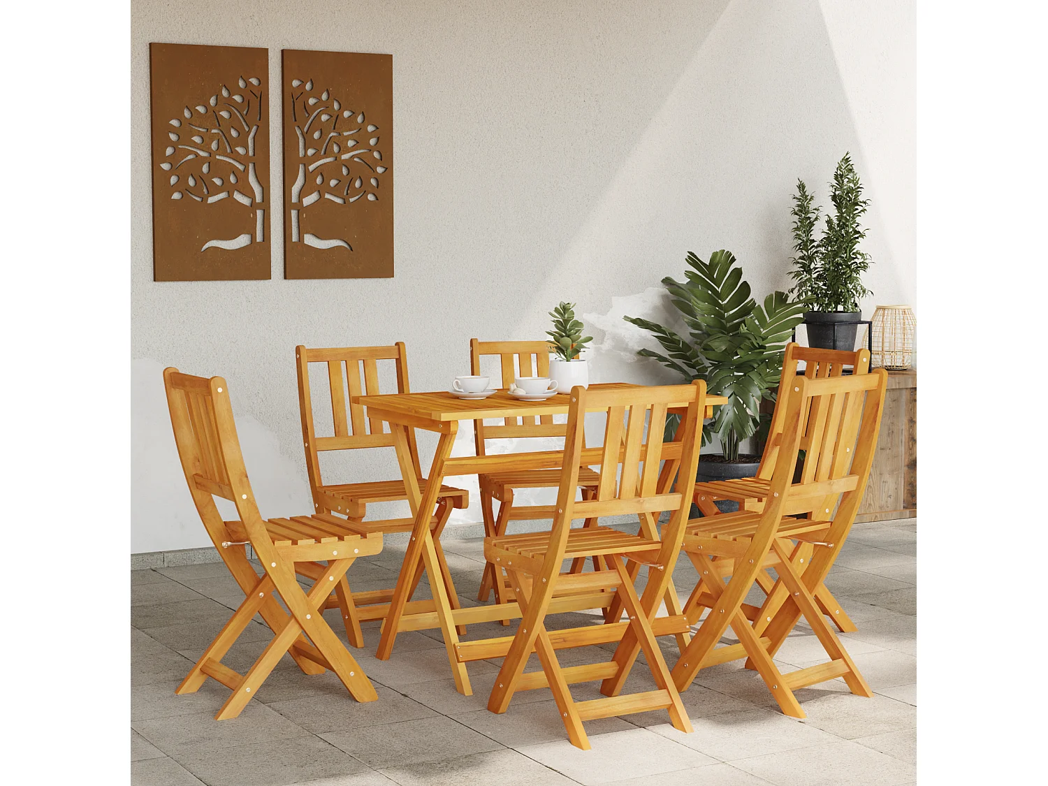 Chaises de jardin pliantes 6 pcs 36x46x86 cm Bois massif d'acacia