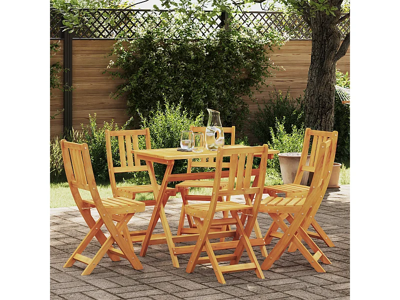 Chaises de jardin pliantes 6 pcs 36x46x86 cm Bois massif d'acacia