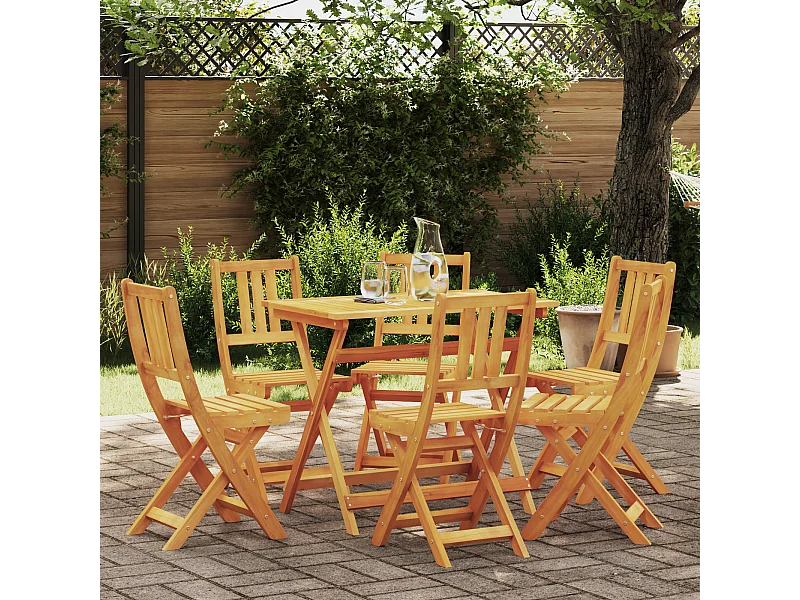 Chaises de jardin pliantes 6 pcs 36x46x86 cm Bois massif d'acacia